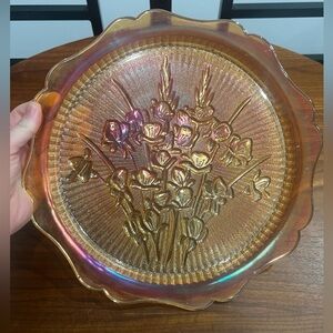 Vintage Jeannette Marigold Carnival Glass Plate/Platter